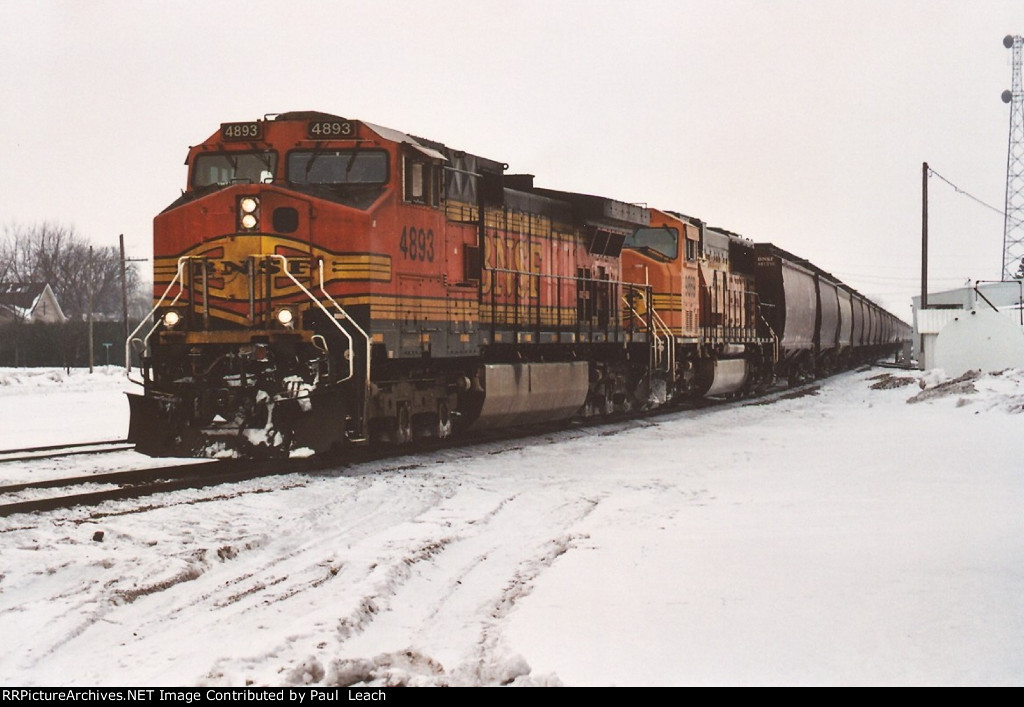 Grain train rolls west